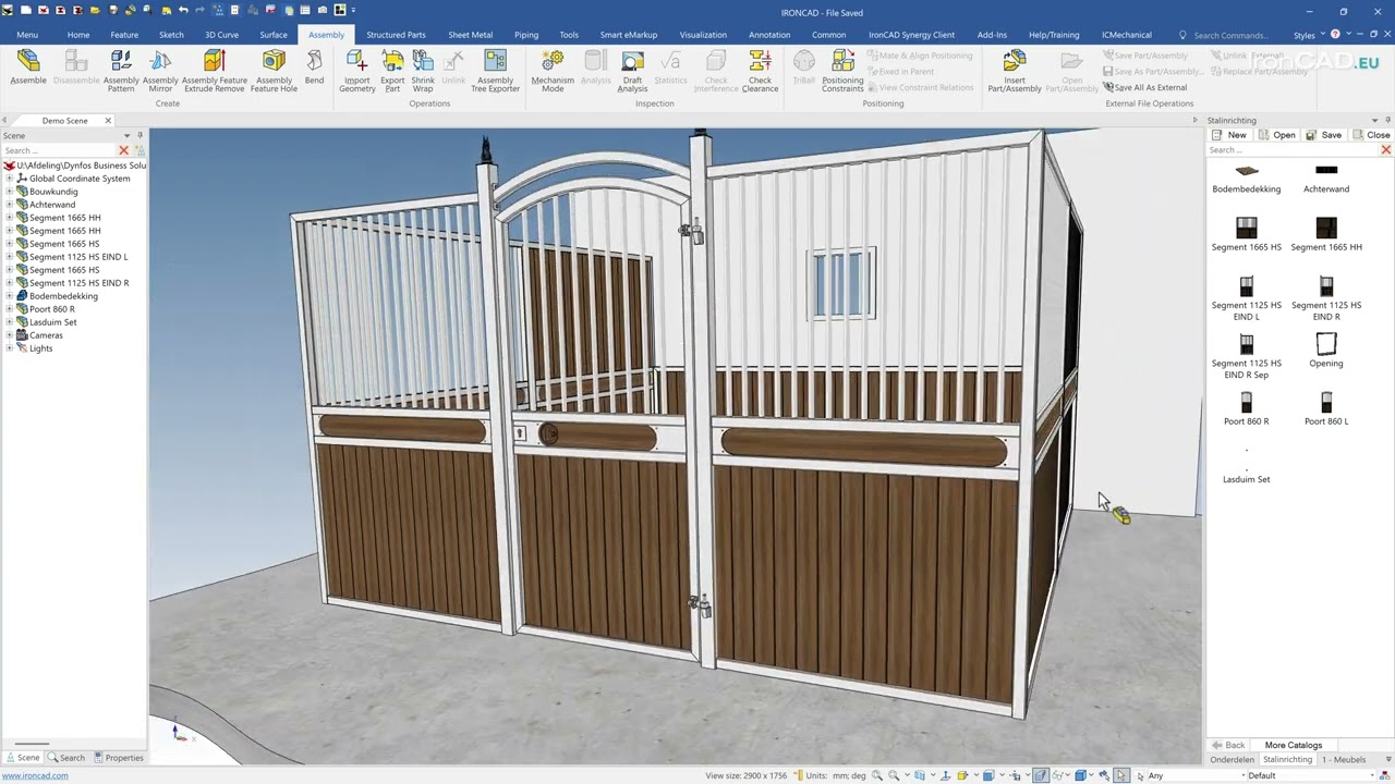 Zo ontwerp je razendsnel een complete stalinrichting in 3D | IronCAD