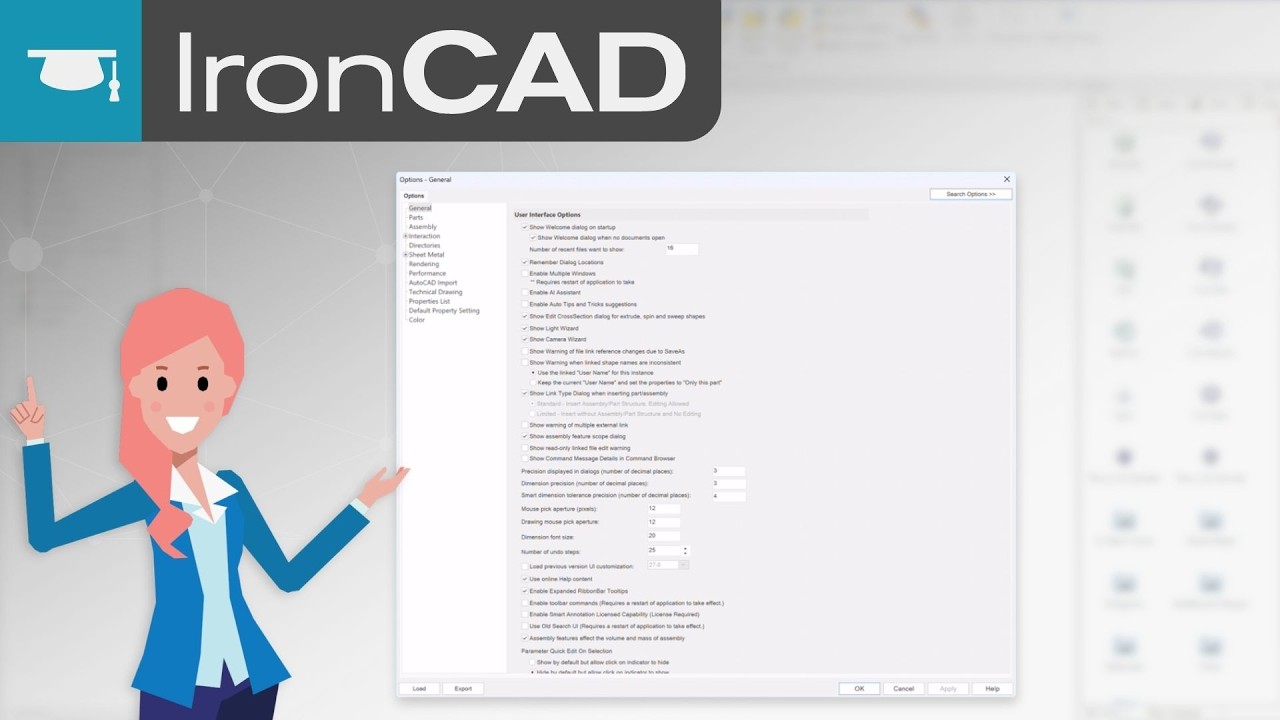 IronCAD Getting Started | Start and Settings