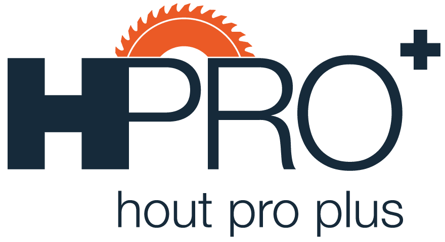 Logo van HoutPro+, vakbeurs voor de houtverwerkende industrie