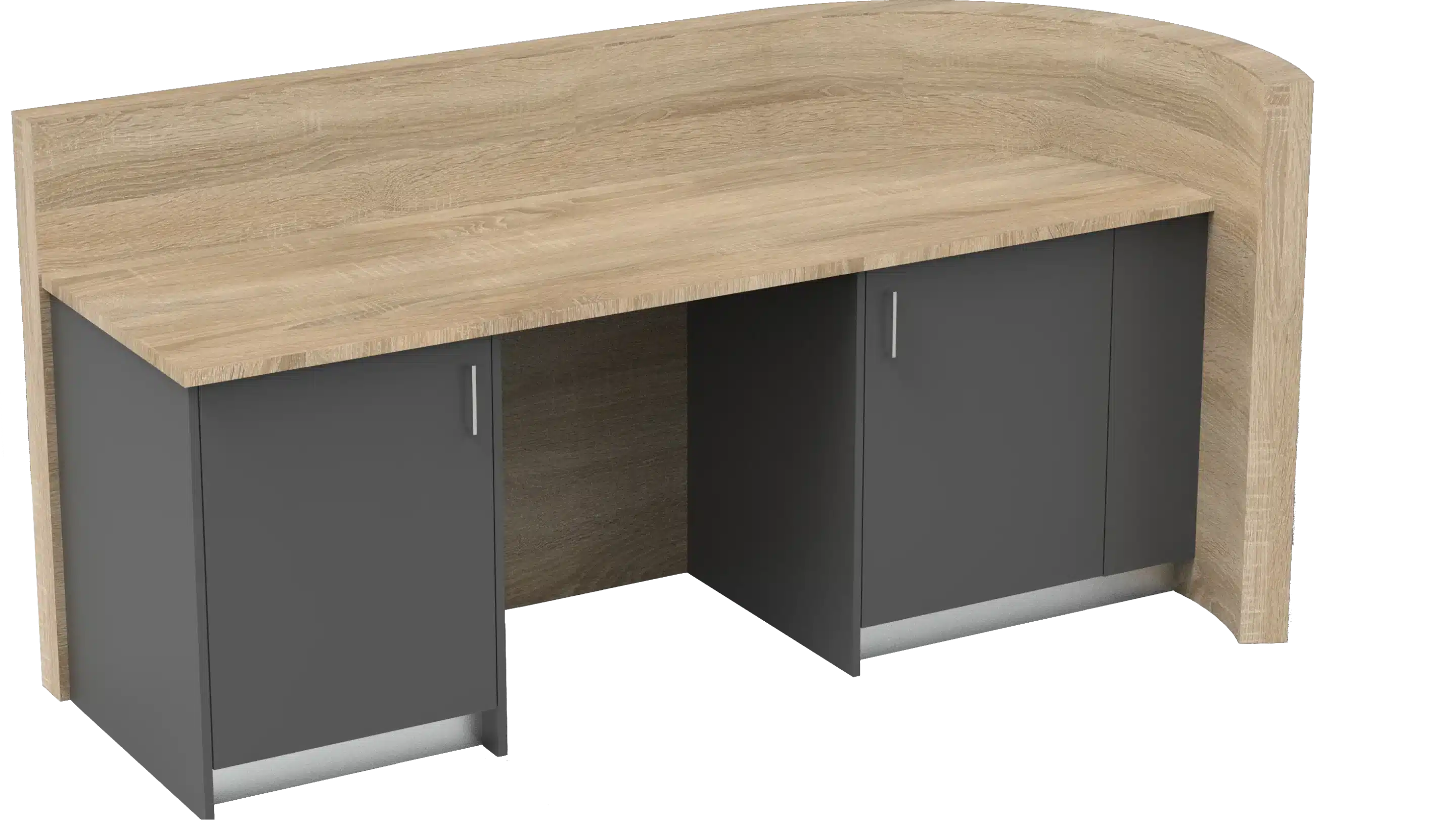 IronCAD render van een balie met ronding.