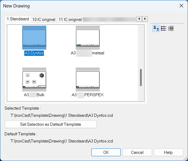 Template menu Drawing 1