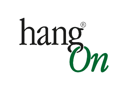 Logo of the Hangon company in green and black.