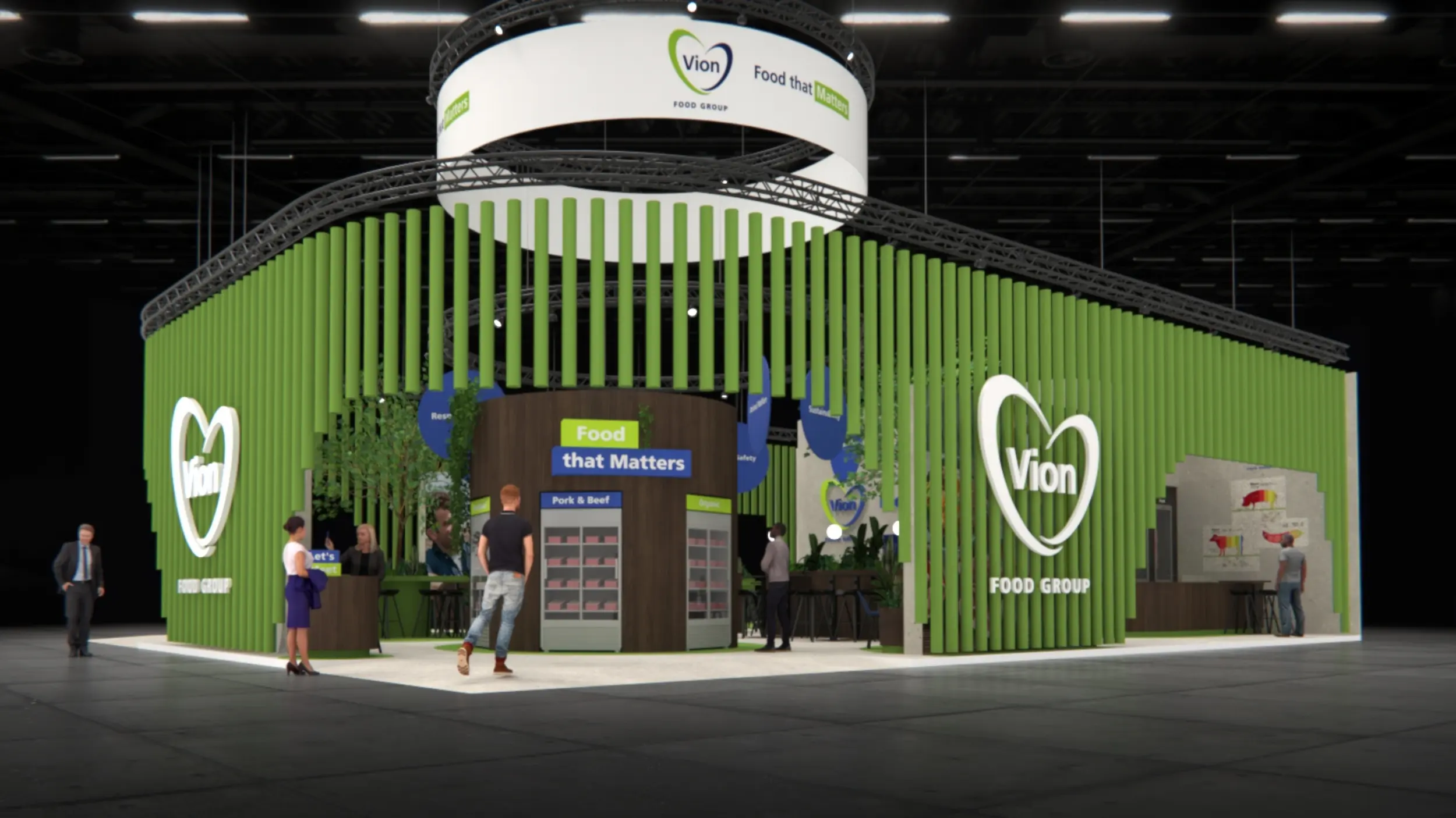 Modern trade show booth design by Artica for Vion Food Group, presented at a trade show.