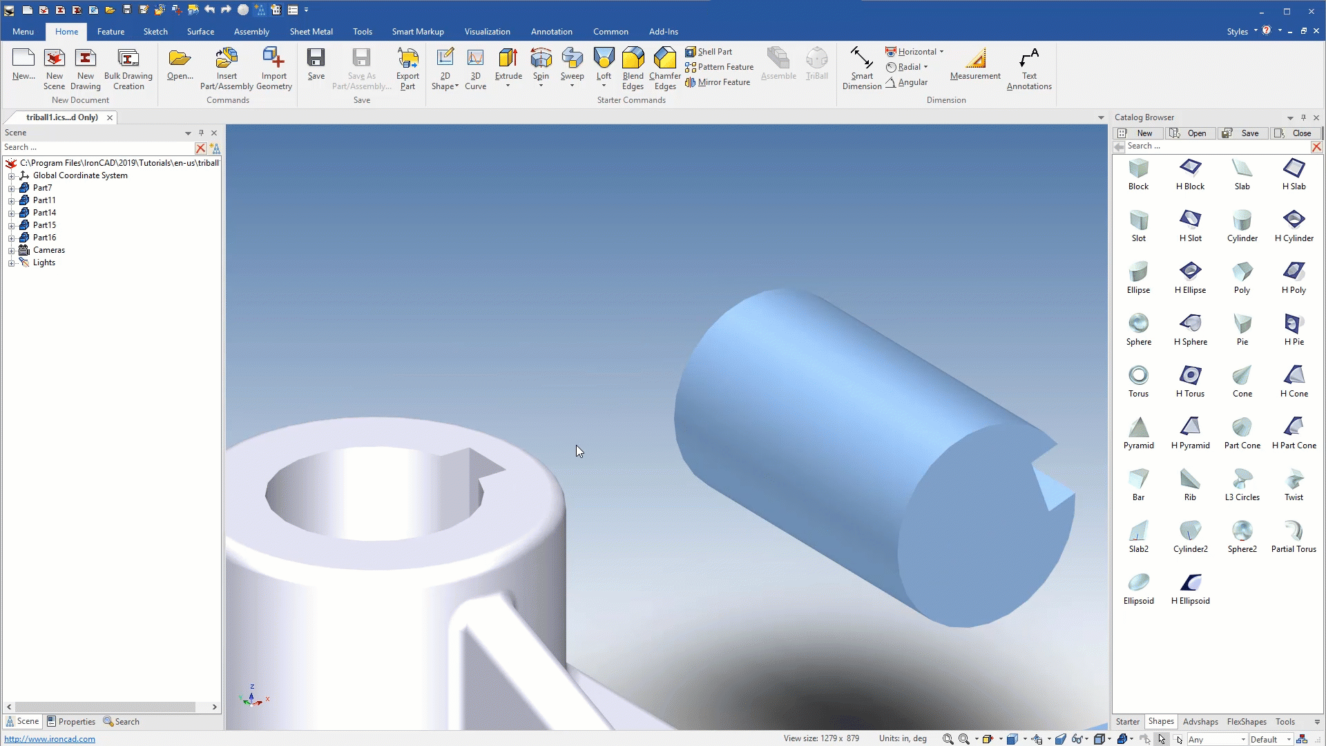 De werking van de IronCAD TriBall gepresenteerd.