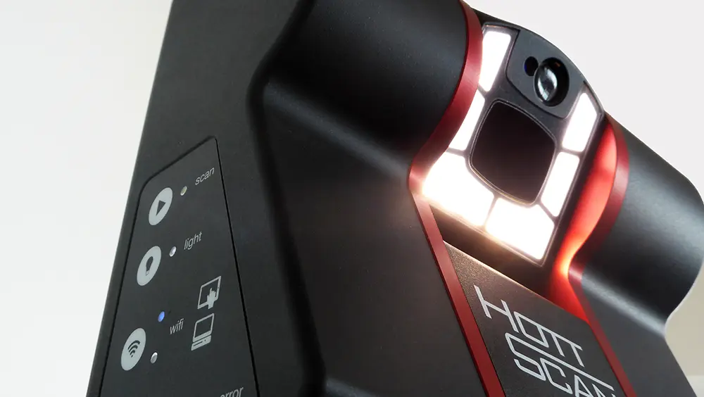 Close up HottScan 3D-scanner voor 3D inmeten.