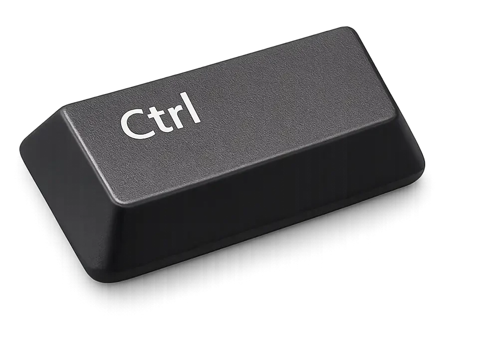 Ctrl key of a keyboard commonly used for keyboard shortcuts