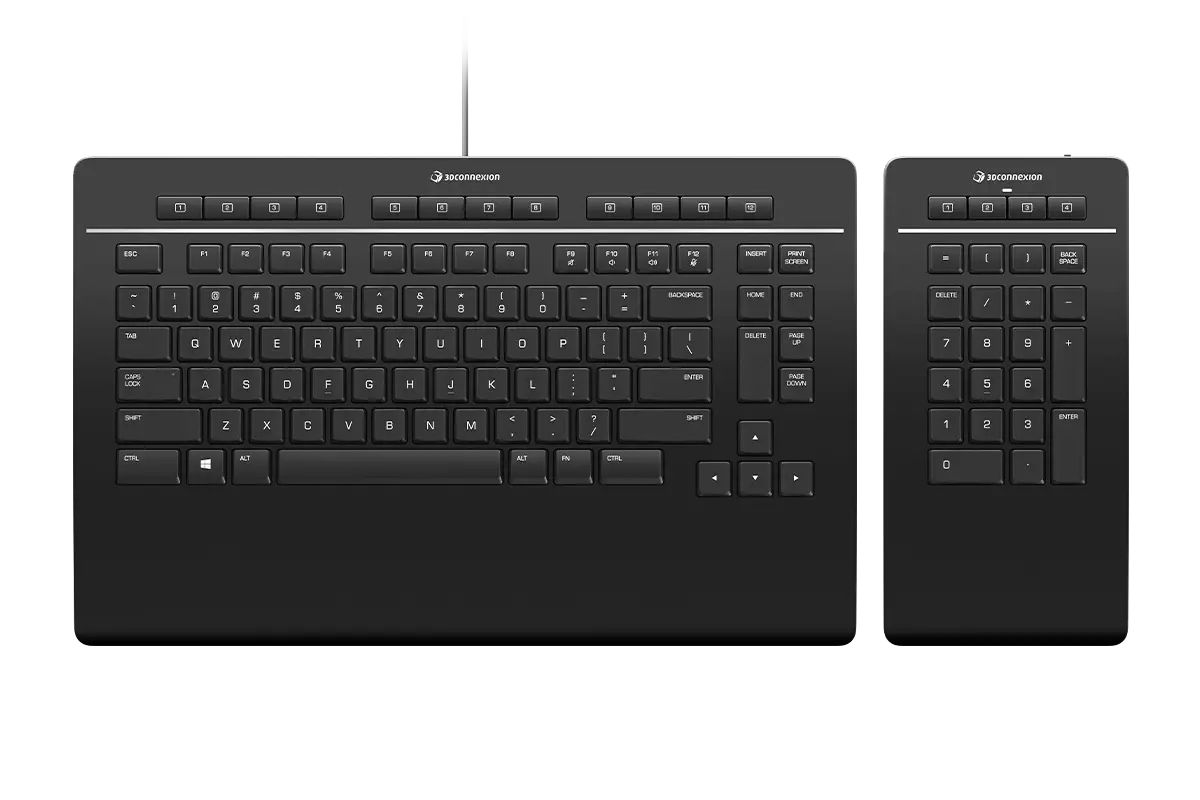 3Dconnexion 3 3Dconnexion Keyboard Pro met apart numeriek keypad voor professioneel gebruik