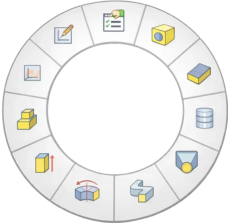 Radial menu shortcuts in IronCAD