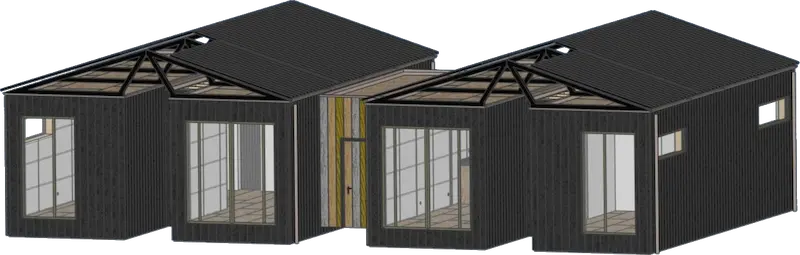 3D design of sustainable modular homes created in IronCAD