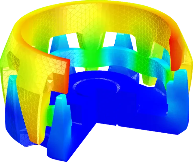 Simulation par éléments finis d'une pièce mécanique avec répartition des contraintes dans Multiphysics pour IronCAD