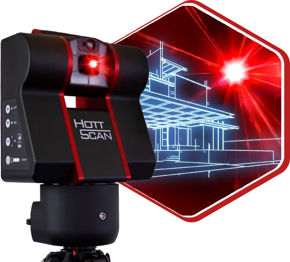 Scanner 3D HottScan pour mesurer avec précision les pièces et les bâtiments avec sortie directe des données 3D