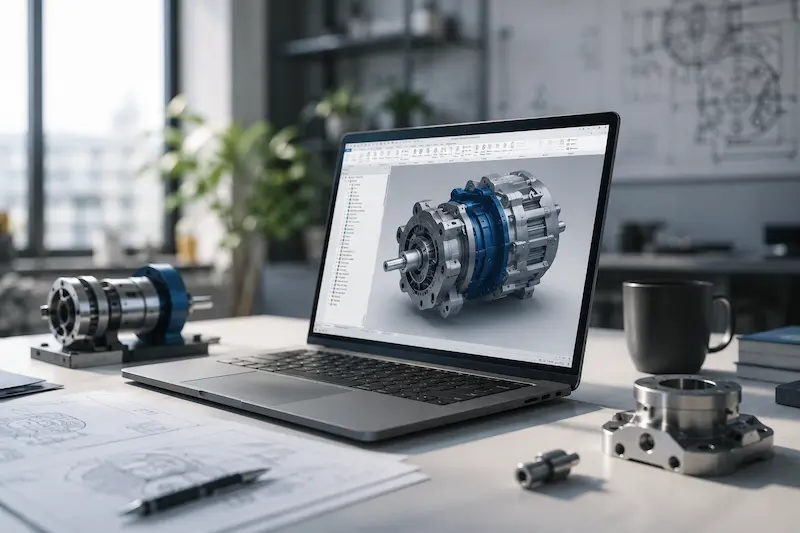 IronCAD ontwerp op een laptop