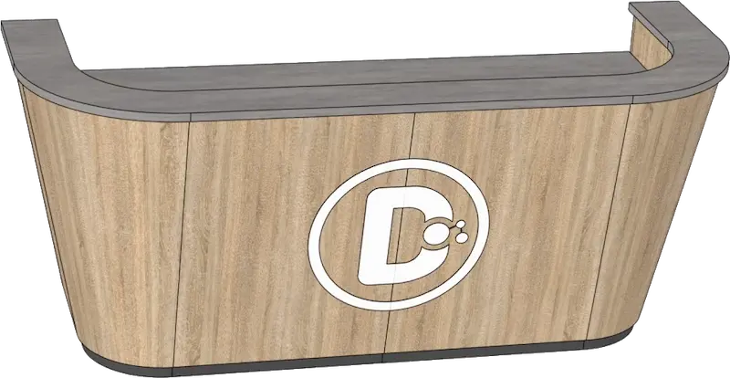 Conception d'un comptoir avec logo et moulures dans IronCAD
